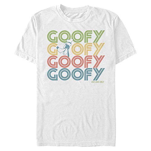 Disney Unisex Mickey Retro Stack Goofy Organic Short Sleeve T-shirt, Weiß, XXL von Disney