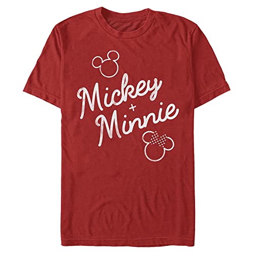 Disney Unisex Mickey Signed Together Organic Short Sleeve T-shirt, Rot, XXL von Disney