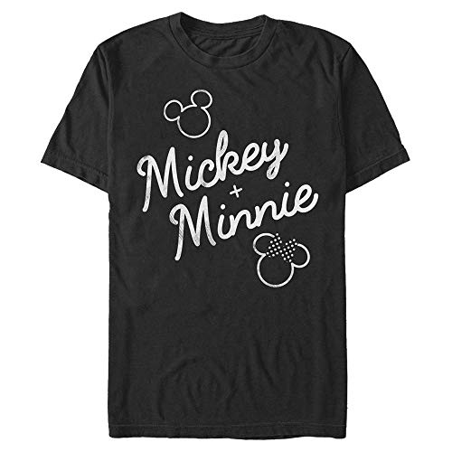 Disney Unisex Mickey Signed Together Organic Short Sleeve T-shirt, Schwarz, L von Disney