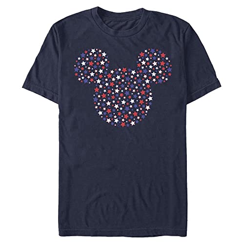 Disney Unisex Mickey Stars And Ears Organic Short Sleeve T-shirt, Navy Blue, M von Disney