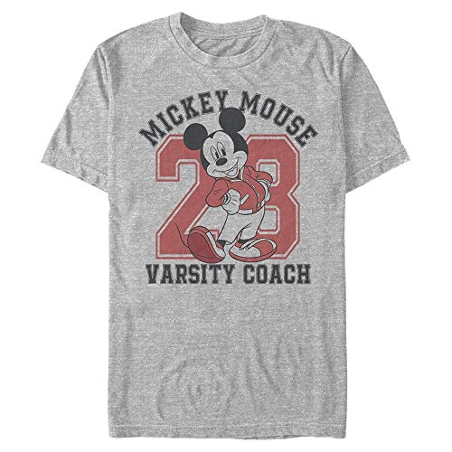 Disney Unisex Mickey-Varsity Mouse Organic Short Sleeve T-Shirt, Melange Grey, S von Disney