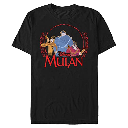 Disney Unisex Mulan Squad Goals Organic Short Sleeve T-shirt, Schwarz, XL von Disney