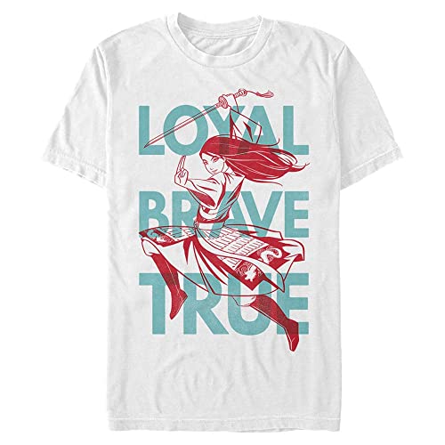 Disney Unisex Mulan: Live Action-LOYAL Brave True Organic Short Sleeve T-Shirt, White, M von Disney