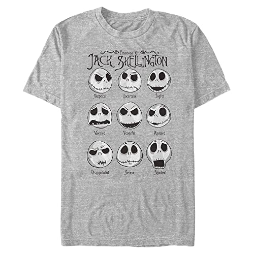 Disney Unisex Nightmare Before Christmas Jack Emotions Organic Short Sleeve T-shirt, Melange Grau, L von Disney Classics