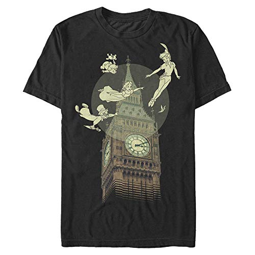 Disney Unisex Peter Pan Photo Big Ben Organic Short Sleeve T-shirt, Schwarz, M von Disney