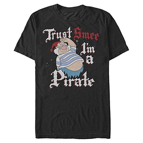 Disney Unisex Peter Pan Smee Pirate Organic Short Sleeve T-shirt, Schwarz, XXL von Disney