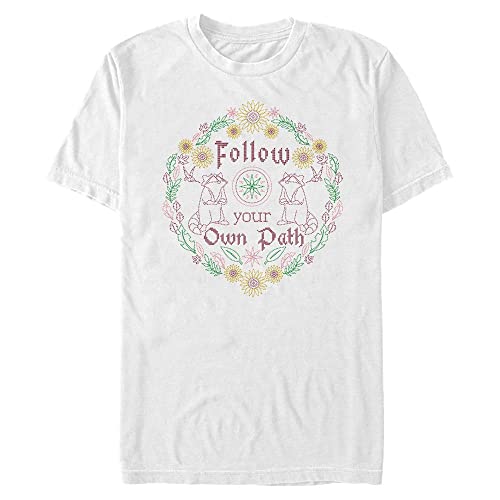 Disney Unisex Pocahontas-POCA Journey Circle Organic Short Sleeve T-Shirt, White, XL von Disney