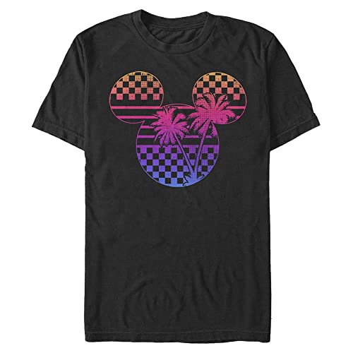 Disney Unisex Roadster Palm Mickey Organic Short Sleeve T-Shirt, Black, XL von Disney