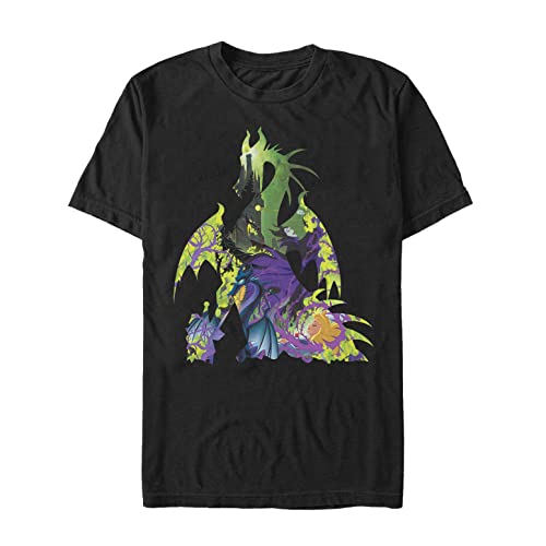 Disney Unisex Sleeping Beauty Dragon Form Organic Short Sleeve T-shirt, Schwarz, L von Disney