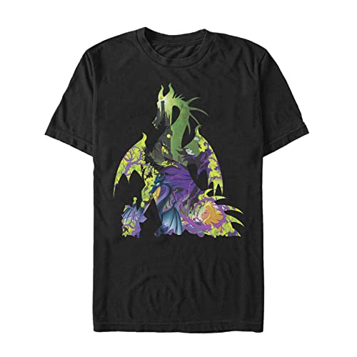 Disney Unisex Sleeping Beauty Dragon Form Organic Short Sleeve T-shirt, Schwarz, S von Disney