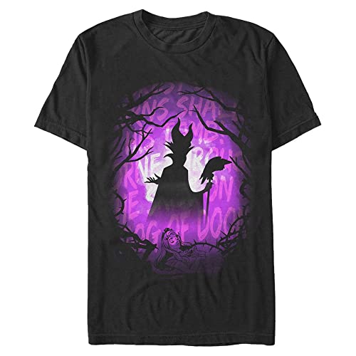 Disney Unisex Sleeping Beauty Looming Doom Organic Short Sleeve T-shirt, Schwarz, XL von Disney