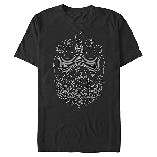 Disney Unisex Sleeping Beauty Maleficent Geo Line Organic Short Sleeve T-shirt, Schwarz, L von Disney