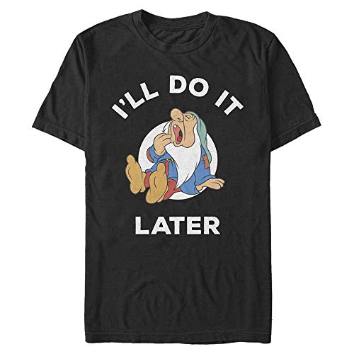 Disney Unisex Snow White-Do It Later Organic Short Sleeve T-Shirt, Black, XXL von Disney