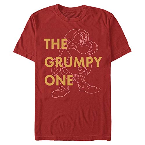 Disney Unisex Snow White-One Grumpy Dwarf Organic Short Sleeve T-Shirt, Red, M von Disney