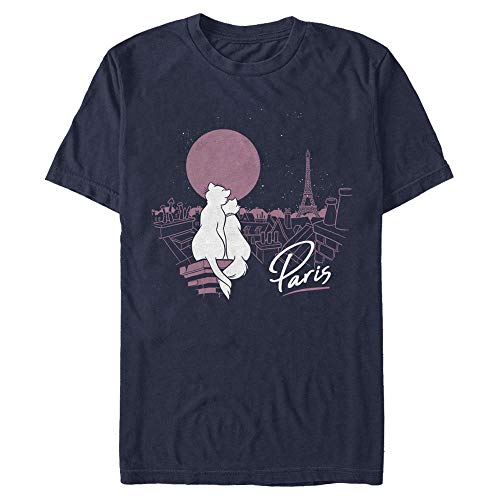 Disney Unisex The Aristocats Together in Paris Organic Short Sleeve T-shirt, Marineblau, S von Disney