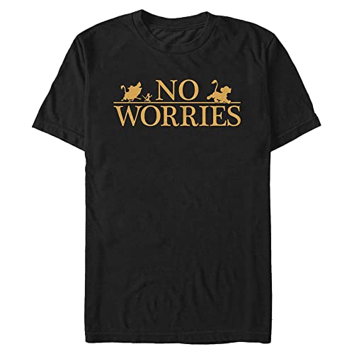 Disney Unisex The Lion King-No Worries Logo Organic Short Sleeve T-Shirt, Black, XXL von Disney