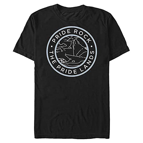 Disney Unisex The Lion King-Pride Rock Badge Organic Short Sleeve T-Shirt, Black, XXL von Disney