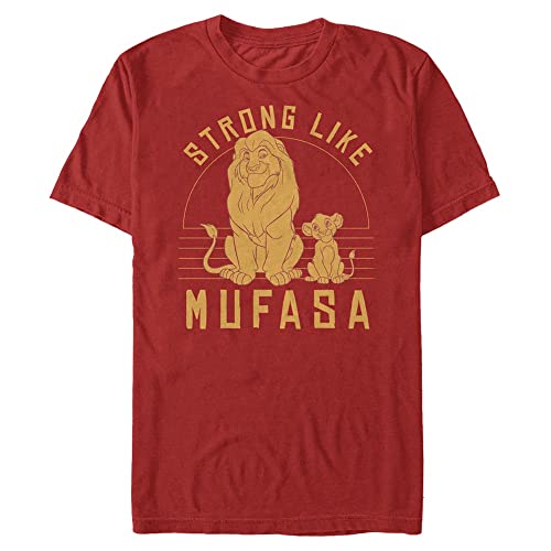 Disney Unisex The Lion King-Strong Mufasa Organic Short Sleeve T-Shirt, Red, XL von Disney