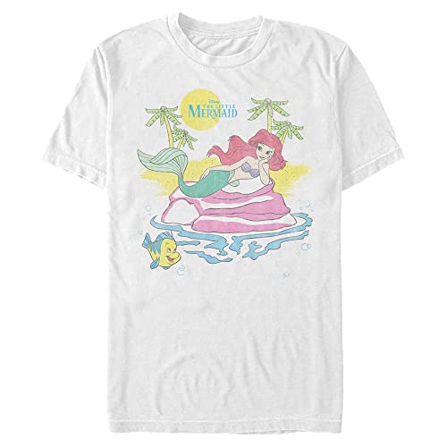 Disney Unisex The Little Mermaid-Beachy Ariel Organic Short Sleeve T-Shirt, White, XL von Disney