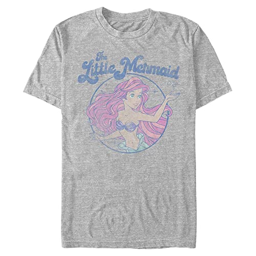 Disney Unisex The Little Mermaid-Faded Ariel Organic Short Sleeve T-Shirt, Melange Grey, XL von Disney