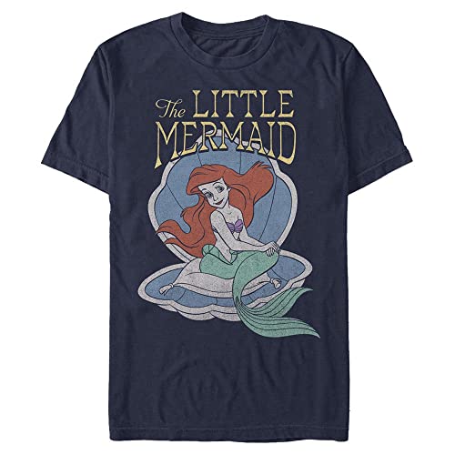 Disney Unisex The Little Mermaid Redux Organic Short Sleeve T-Shirt, Navy Blue, L von Disney