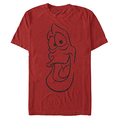 Disney Unisex The Little Mermaid-Sebastian Big Face Organic Short Sleeve T-Shirt, Red, S von Disney