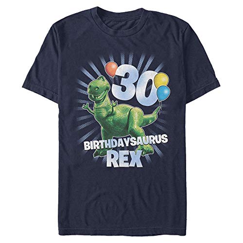 Disney Unisex Toy Story 1-3-Ballon Rex 30 Organic Short Sleeve T-Shirt, Navy Blue, S von Disney