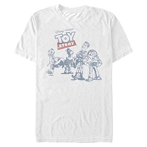 Disney Unisex Toy Story 1-3-Vintage Comic Organic Short Sleeve T-Shirt, White, L von Disney