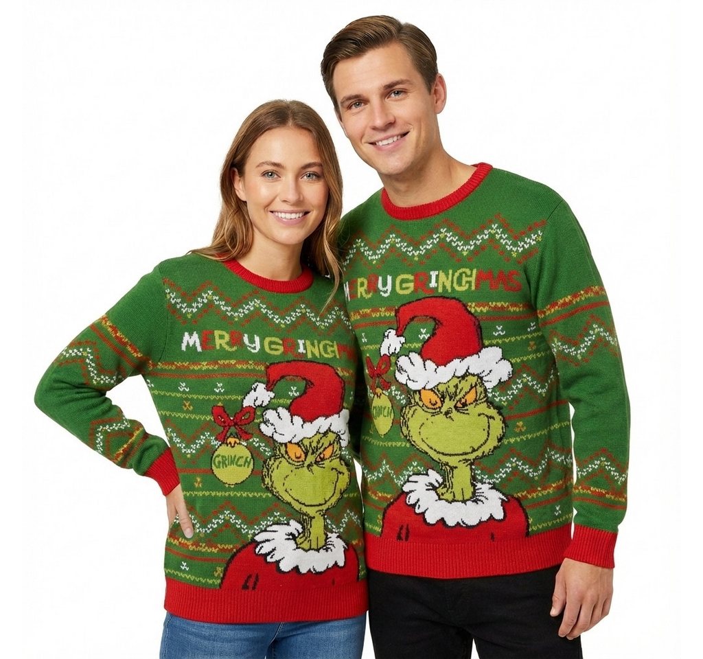 Disney Weihnachtspullover Der Grinch Weihnachtspullover 2025 kuschelig Christmas von Disney