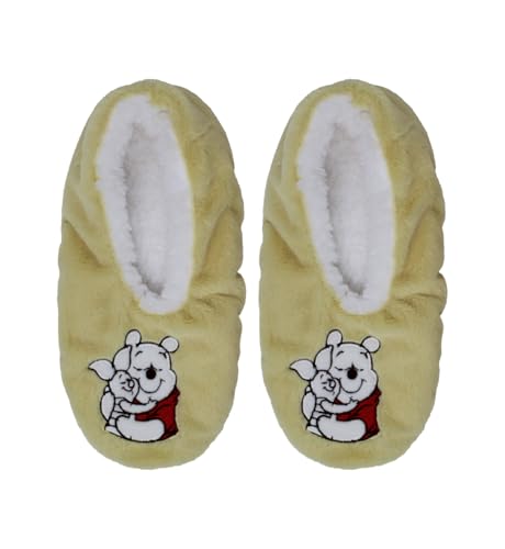 Disney Winnie Puuh gemütliche Hausschuhsocken, Gelb, Einheitsgröße 37-42 von Disney