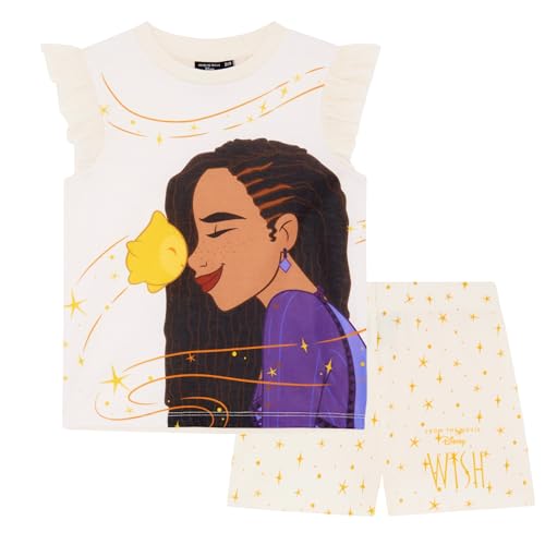 Disney Wish Asha & Star Schlafanzug - ärmelloses kurzes Pyjama-Set für Mädchen - 7-8 Jahre: 128cm von Disney