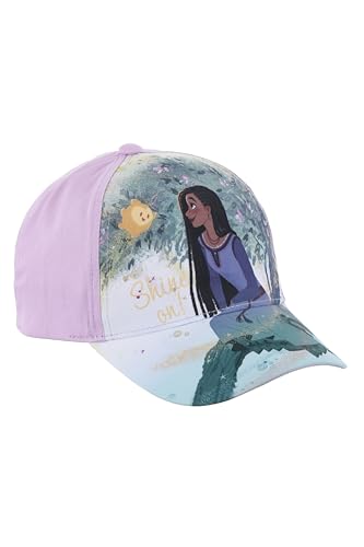 Disney Wish Baseball Kappe für Mädchen, Design Asha Wünscht Sich Baseball Hut Kinder Sommermütze, Geschenk für Mädchen | Lila von Disney