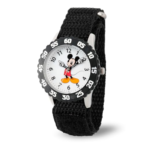 Disney by Ewatchfactory Kinder-Armbanduhr Stainless Steel Time Teacher Lernuhr Nylon Schwarz W000227 von Disney