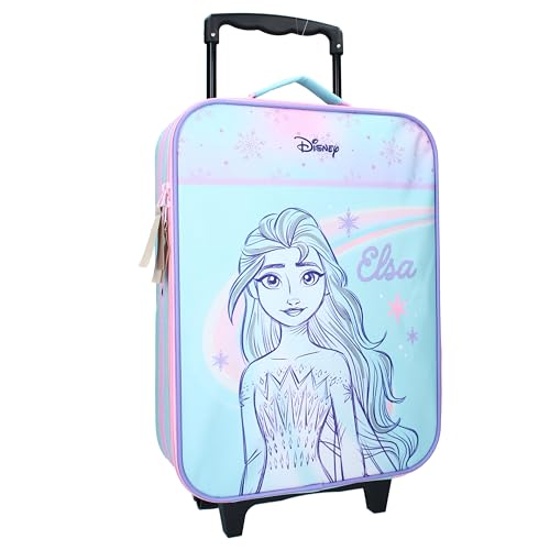 Frozen Eiskönigin ELSA Trolley Koffer 12 L Mädchen Handgepäck Kinder Kinderkoffer Reisekoffer Spielzeug Kindertrolley Innenmaße: 40 x 30 x 10 cm von Disney