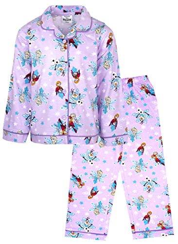 Frozen – Kinder-Pyjama – Pinker Pyjama mit Knöpfen mit ELSA, Anna und Olaf – Nachtwäsche aus 100% Baumwolle – offizielles Merchandise - 4/5 Jahre von Frozen