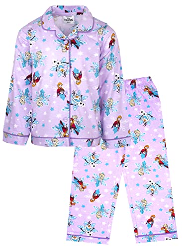 Frozen – Kinder-Pyjama – Pinker Pyjama mit Knöpfen mit ELSA, Anna und Olaf – Nachtwäsche aus 100% Baumwolle – offizielles Merchandise - 5/6 Jahre von Frozen