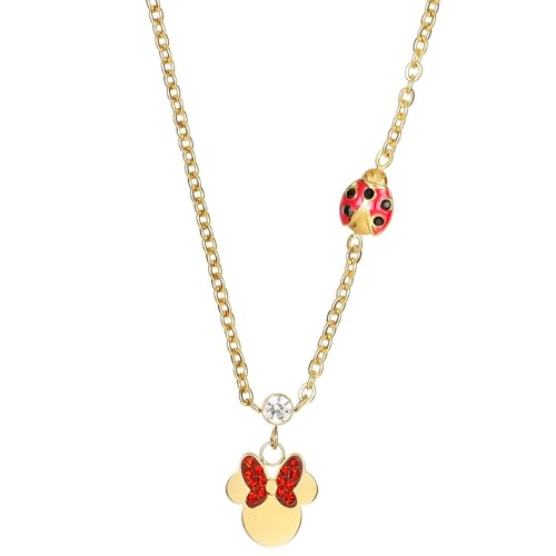 Disney Minnie Maus Halskette aus Edelstahl mit Marienkäfer für Mädchen, 40+5 cm Disney Minnie Maus Halskette aus Edelstahl mit Marienkäfer für Mädchen, 40+5 cm von Disney