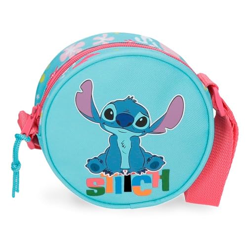 Joumma Disney Aloha Stitch Umhängetasche, Blau, 14 x 14 x 4 cm, Polyester von Disney