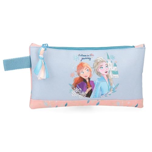 Joumma Disney Die Eiskönigin Believe in The Journey, Federmäppchen, Blau, 22 x 12 x 1 cm, Polyester, L, blau, Etui von Disney