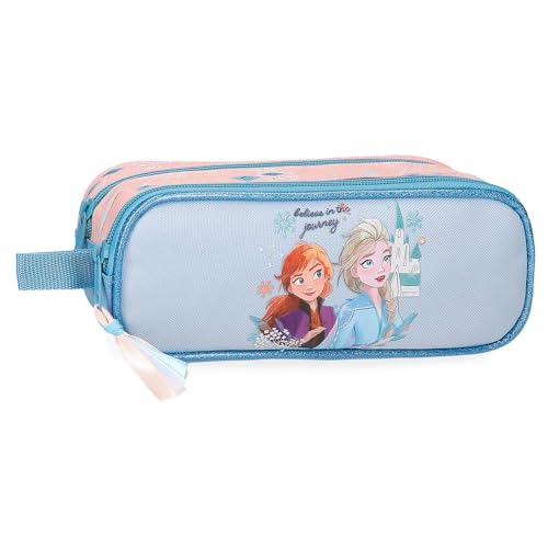 Joumma Disney Frozen Believe in The Journey Doppelmäppchen, Blau, 23 x 9 x 7 cm, Polyester, L, blau, Doppeletui von Disney