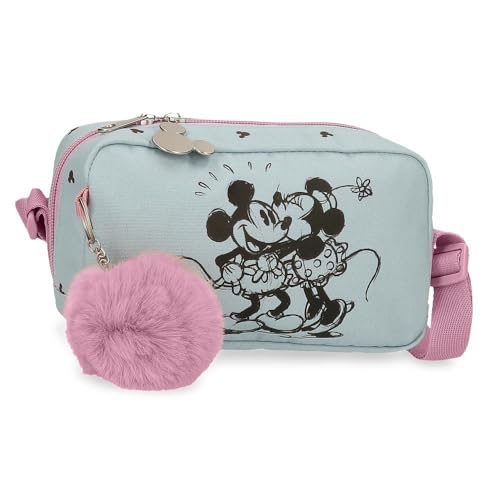 Joumma Disney Kisses M&M Umhängetasche klein, blau, 19,5 x 11,5 x 7,5 cm, Polyester, blau, Kleine Umhängetasche von Disney