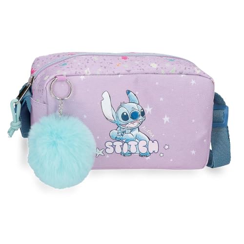 Joumma Disney Lovely Stitch Umhängetasche, Violett, 19,5 x 11,5 x 7,5 cm, Polyester von Disney