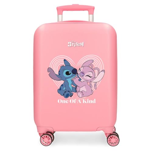 Joumma Disney Stitch One of a Kind Kabinenkoffer, Rosa, 33 x 50 x 20 cm, starr, ABS, seitlicher Kombinationsverschluss, 28,4 l, 2 kg, 4 Doppelräder, Gepäck, Hand, Rosa, Kabinenkoffer von Disney