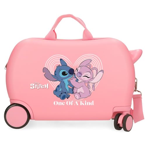 Disney Joumma Stitch One of a Kind Kinderkoffer, Rosa, 45 x 31 x 20 cm, Harter ABS-Kunststoff, 24,6 l, 1,8 kg, 4 Räder, Handgepäck, Handgepäck, Rosa, Kinderkoffer von Disney