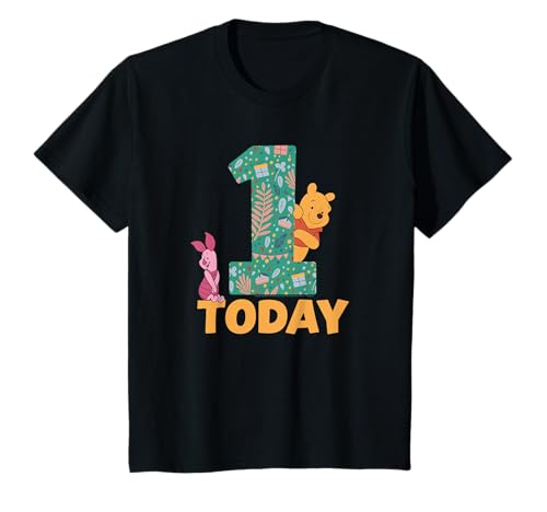 Kinder Disney Winnie the Pooh & Piglet Birthday 1 Year Old Today T-Shirt von Disney