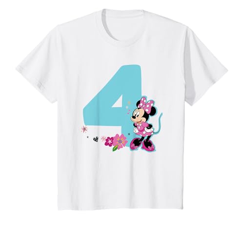 Kinder Minnie Mouse 4 Geburtstag T-Shirt von Disney