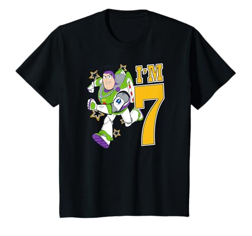 Kinder Pixar Toy Story Birthday Buzz I'm 7 T-Shirt von Disney