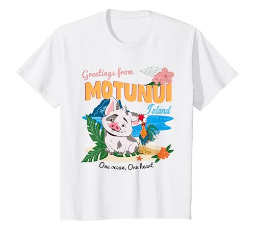 Kinder Vaiana 2 Heihei And Pua Postcard T-Shirt von Disney