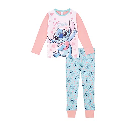 Disney Lilo and Stitch Mädchen-Schlafanzug-Set, Alter 5 bis 15 Jahre (UK, Alter: 7 Jahre, 8 Jahre, Regular, Rosa) von Disney