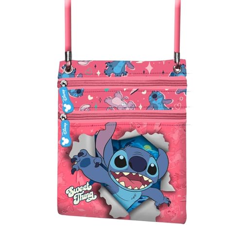 Lilo und Stitch Thing-Action Vertikal Schultertasche, Rosa, 15,5 x 18 cm von Disney